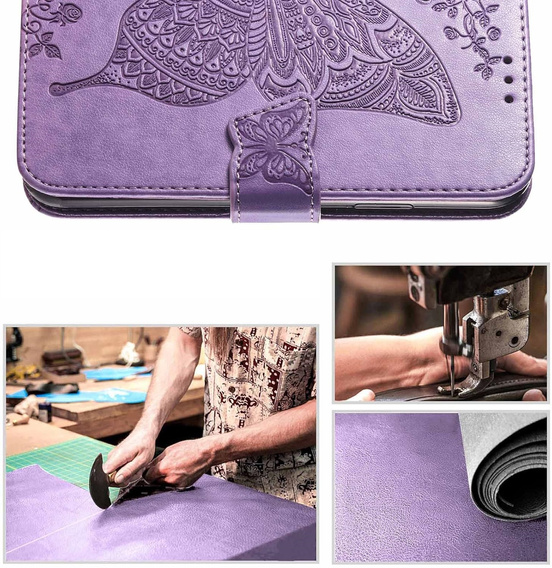 Pattintható tok a Oppo Reno 13F / Oppo Reno 13FS, Butterfly, lila