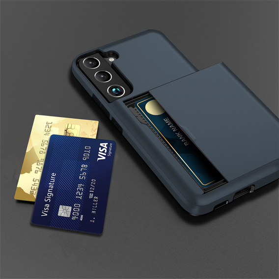 Telefontok a Samsung Galaxy S22, Sliding Card Holder, sötétkék