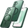 Tok Samsung Galaxy S25-hoz, MagSafe, ERBORD Matt Case, zöld + képernyőüveg
