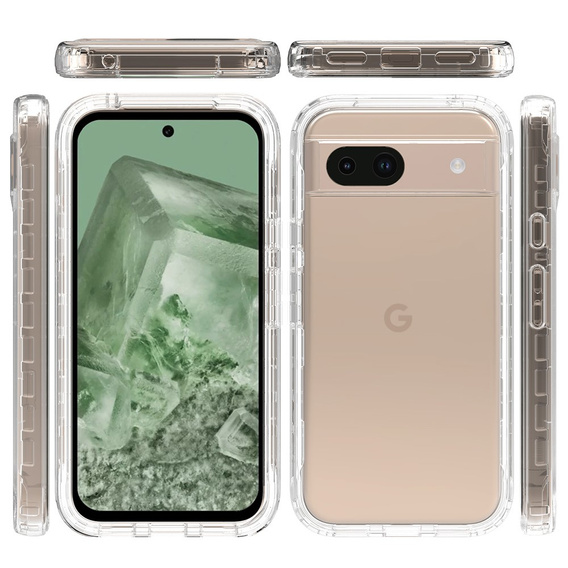 Tok Google Pixel 8A készülékhez, Shockproof, fóliával, átlátszó