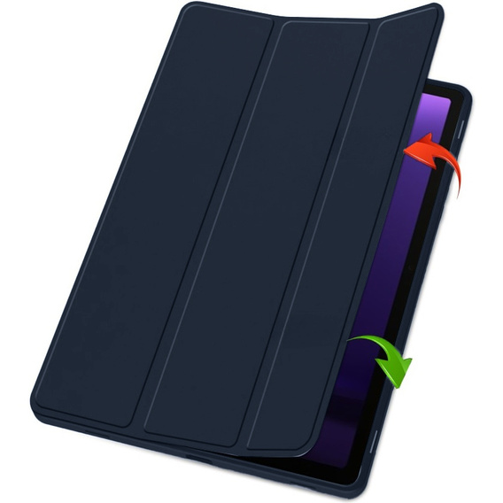 Tok Samsung Galaxy Tab S10 FE+ Plus, Smartcase tolltartóval, sötétkék