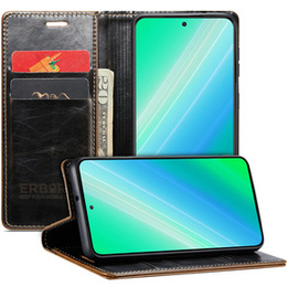 Pattintható tok a Samsung Galaxy S23, ERBORD Waxy Wallet, barna