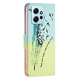 Pattintható tok a Xiaomi Redmi Note 12 4G, Wallet, feather, kék