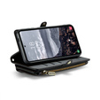 Tok CASEME Samsung Galaxy S24 FE, RFID Leather Wallet, vállpánttal, fekete
