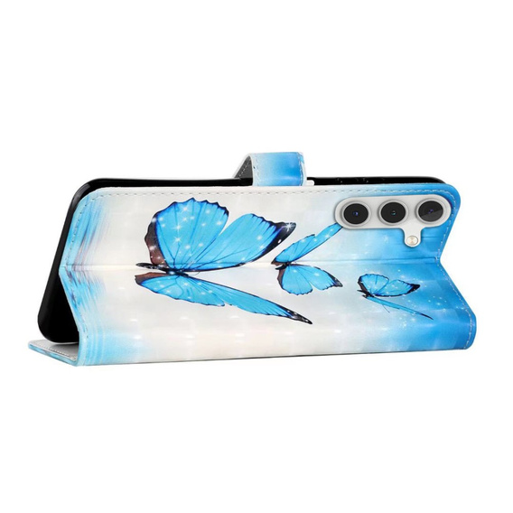 Pattintható tok a Samsung Galaxy A05s Wallet, Butterflies, kék