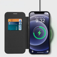 Pattintható tok a iPhone 12, RFID Wallet MagSafe CamShield, fekete