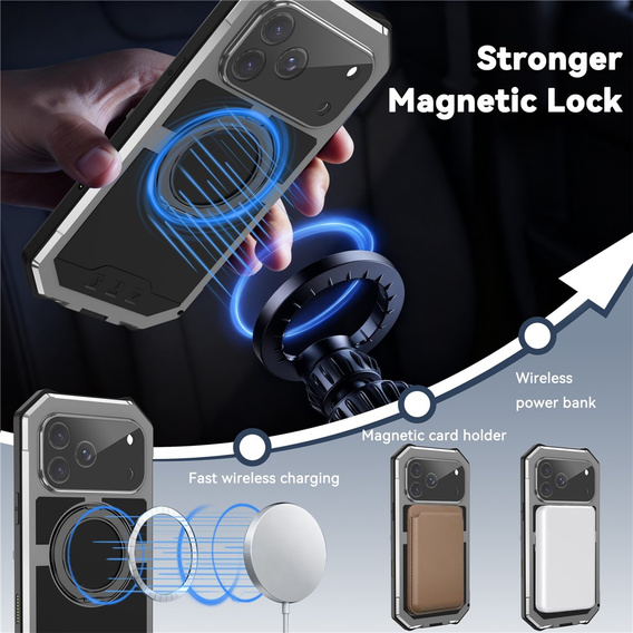 R-JUST tok MagSafe-vel és állvánnyal iPhone 17 Pro Max készülékhez