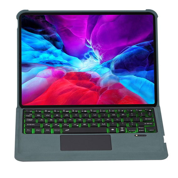 Tok + billentyűzet iPad Air 10.9 4 2020 / 5 2022, TouchPad Pen Slot, zöld