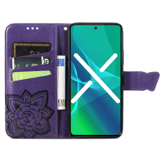 Pattintható tok a Samsung Galaxy A13 4G, Butterfly, lila