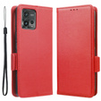 Pattintható tok a Motorola Moto G72, Wallet Thin Magnet, piros