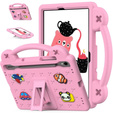 Gyermek tok Samsung Galaxy Tab S7/S8/S9, Cute Patterns, állvánnyal, rózsaszín