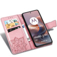 Pattintható tok a Motorola Moto G86 Power 5G, Butterfly, rózsaszín rose gold