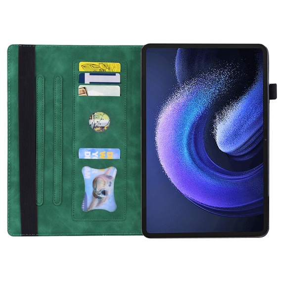 Tok Xiaomi Pad 6, Classic, tolltartóval, zöld