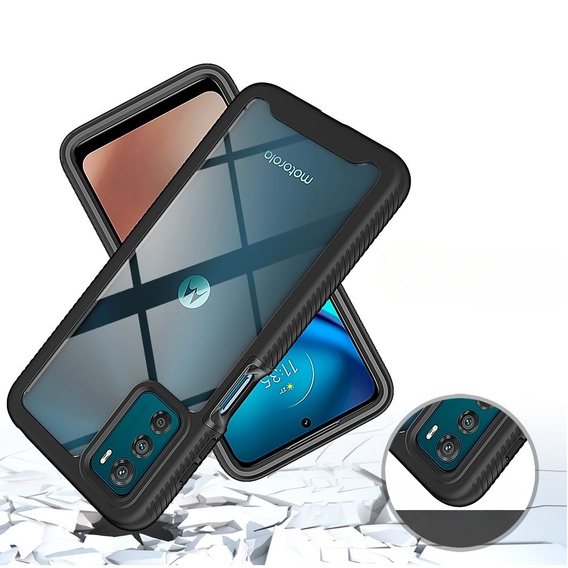 Tok Motorola Moto G42 4G készülékhez, Shockproof, fóliával, fekete