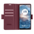 Tok Motorola Moto G24 Power, ERBORD Glossy Litchi, pénztárca patenttal, piros