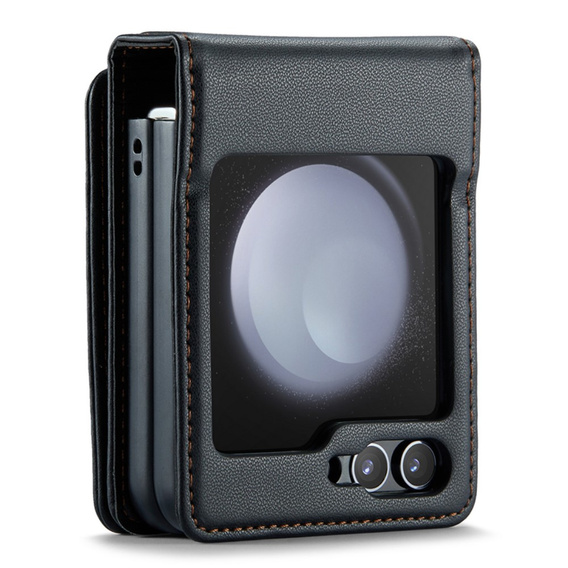 CASEME flip tok Samsung Galaxy Z Flip5 5G, Litchi Wallet, fekete