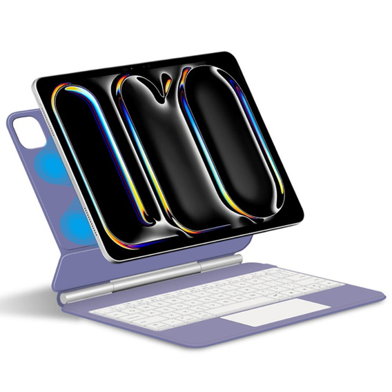 Billentyűzet tok iPad Pro 11" 2024, Magnetic Keyboard Touchpad, lila