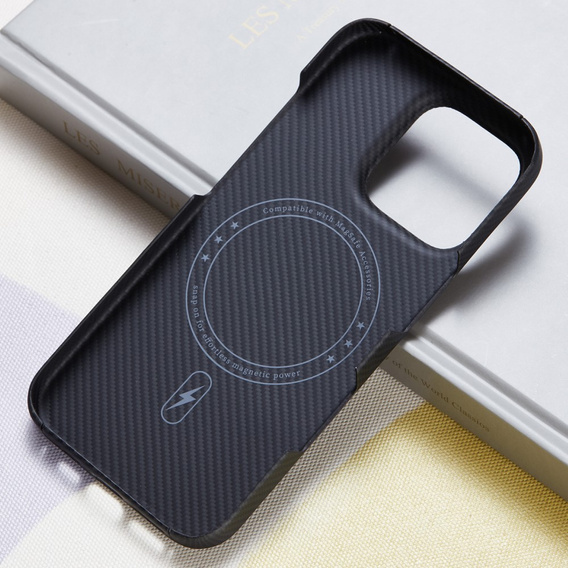 Tok iPhone 16 Pro, Aramid Fiber Cover, fekete