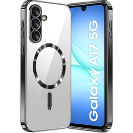Tok Samsung Galaxy A17 5G, Electro MagSafe, átlátszó, fekete oldalakkal