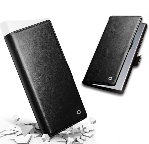 Flip tok Samsung Galaxy S25 Ultra, QIALINO Leather Wallet, fekete