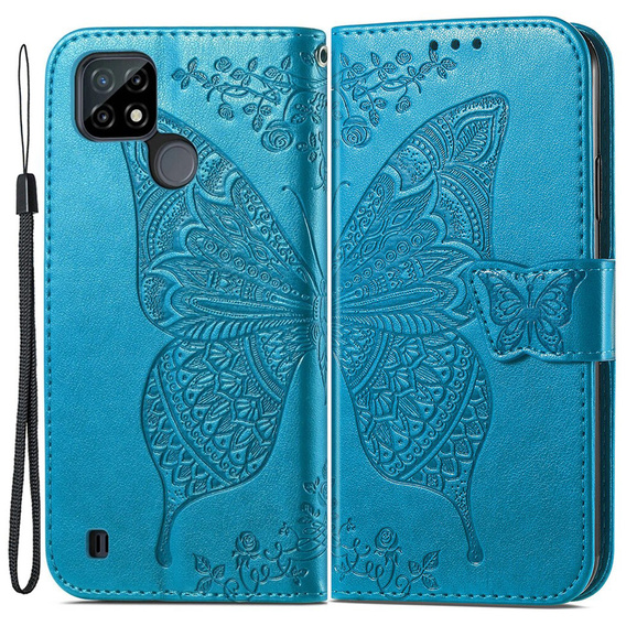 Pattintható tok a Realme C21, Butterfly, kék