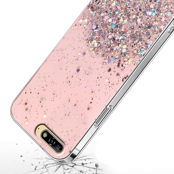 Telefontok a Huawei Y6 2018 / Honor 7A, Glittery, rózsaszín