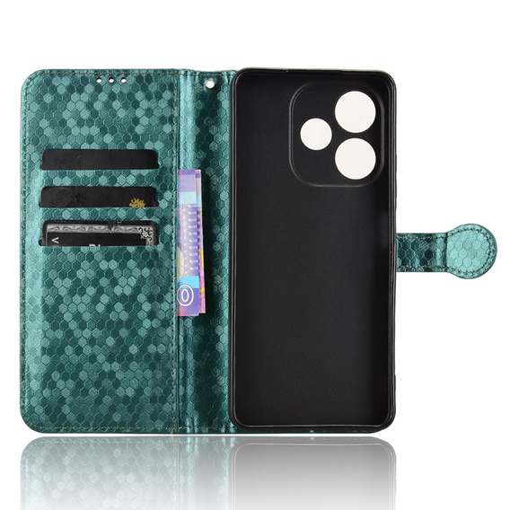 Flap tok Oppo A5 Pro 5G, Wallet Rhombus, zöld