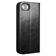 Flip tok Iphone 16E, QIALINO Leather Wallet, fekete