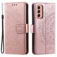 Pattintható tok a Samsung Galaxy A14 4G/5G, Mandala, rózsaszín rose gold
