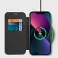 Pattintható tok a iPhone 13, RFID Wallet MagSafe CamShield, fekete