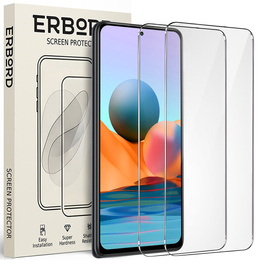 2x edzett üveg a Xiaomi Redmi Note 10 Pro/10 Pro Max, ERBORD 9H Hard Glass a képernyőn