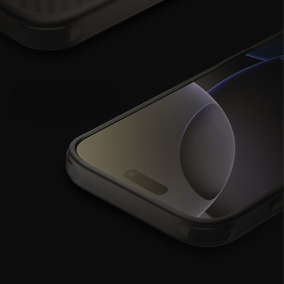 Tok iPhone 16 Pro, páncélozott Nillkin, Carbon Fiber, Magsafe, fekete