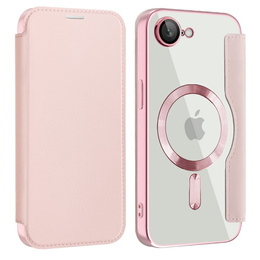 Pattintható tok a iPhone 16E, RFID Wallet MagSafe CamShield, rózsaszín