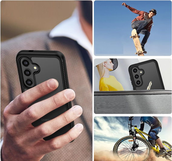 Tok Samsung Galaxy S24 készülékhez, Shockproof, fóliával, fekete