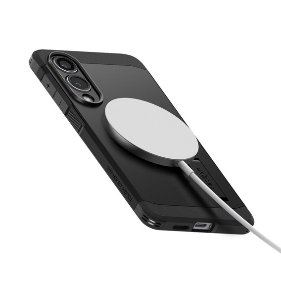 Spigen tok Samsung Galaxy S25 Edge készülékhez, Tough Armor Mag Mag MagSafe, fekete + 9H edzett üveg