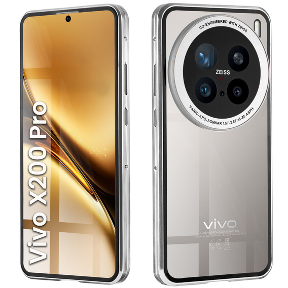 Tok Vivo X200 Pro 5G, Magnetic Dual Glass, ezüst