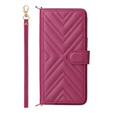 Tok patenttal a Xiaomi Redmi A5-hez, Crossbody Leather Wallet, bordó