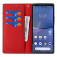 Pattintható tok a Sony Xperia 10 V, Litchi Skin Grain, fekete