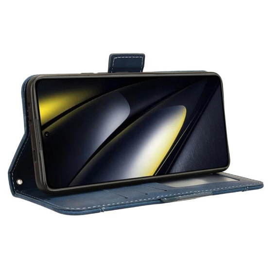 Pattintható tok a Xiaomi Poco F6, Card Slot, sötétkék