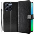 Pattintható tok a Realme C51, Crazy Horse Wallet, fekete