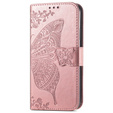 Pattintható tok a Motorola Moto G73 5G, Butterfly, rózsaszín rose gold