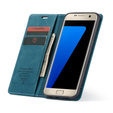 CASEME tok Samsung Galaxy S7 Edge, Leather Wallet Case, kék