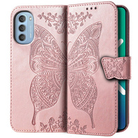 Pattintható tok a Motorola Moto G51 5G, Butterfly, rózsaszín