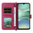 Tok patenttal a Xiaomi Redmi A5-hez, Crossbody Leather Wallet, bordó