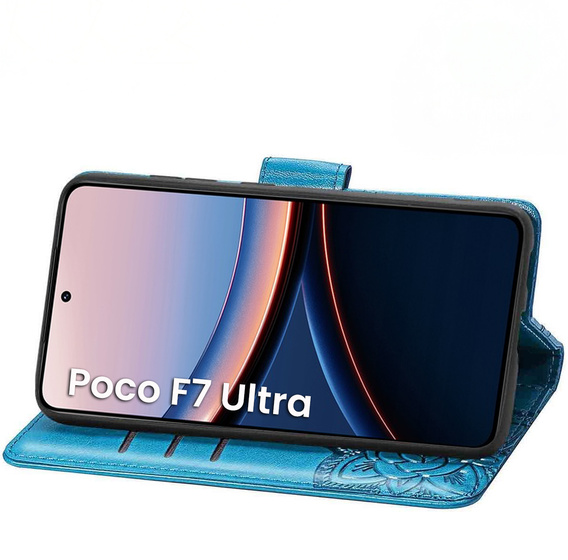 Pattintható tok a Xiaomi Poco F7 Ultra, Butterfly, kék