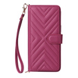 Tok patenttal a Xiaomi Poco F7 Ultra-hez, Crossbody Leather Wallet, bordó