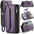 Tok CASEME Samsung Galaxy S25 Ultra, RFID Leather Wallet, vállpánttal, lila