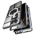Magnetic Dual Glass MagSafe tok Samsung Galaxy S22 Ultra, fekete