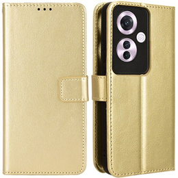 Pattintható tok a Oppo Reno 11F 5G, Crazy Horse Wallet, arany
