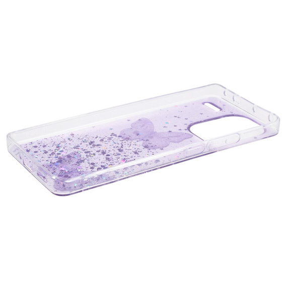 Tok Xiaomi Redmi Note 13 Pro+, Glitter Butterfly, lila